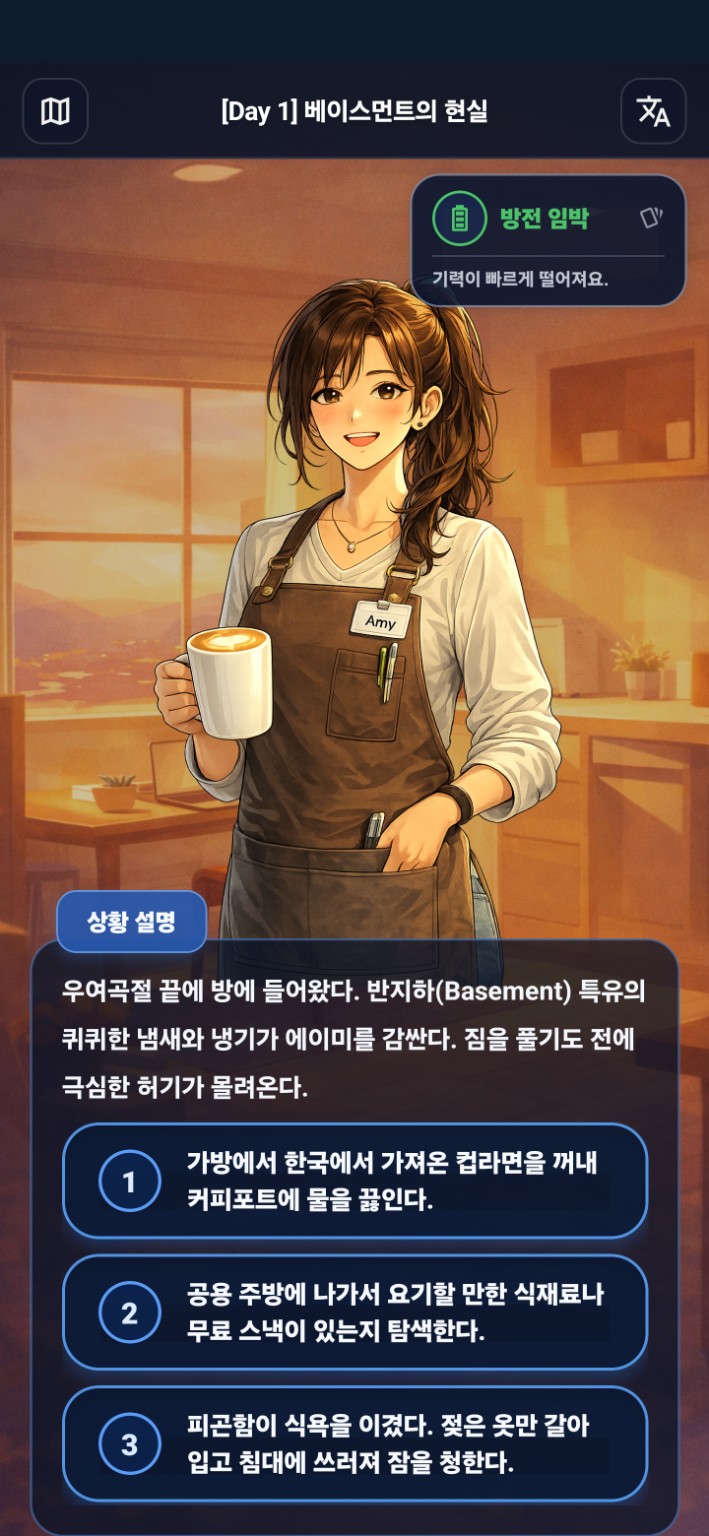 Read The Room choice screen in Korean