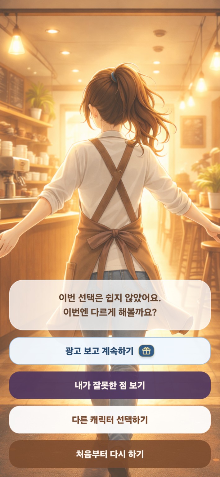 Read The Room chapter summary screen with retry options