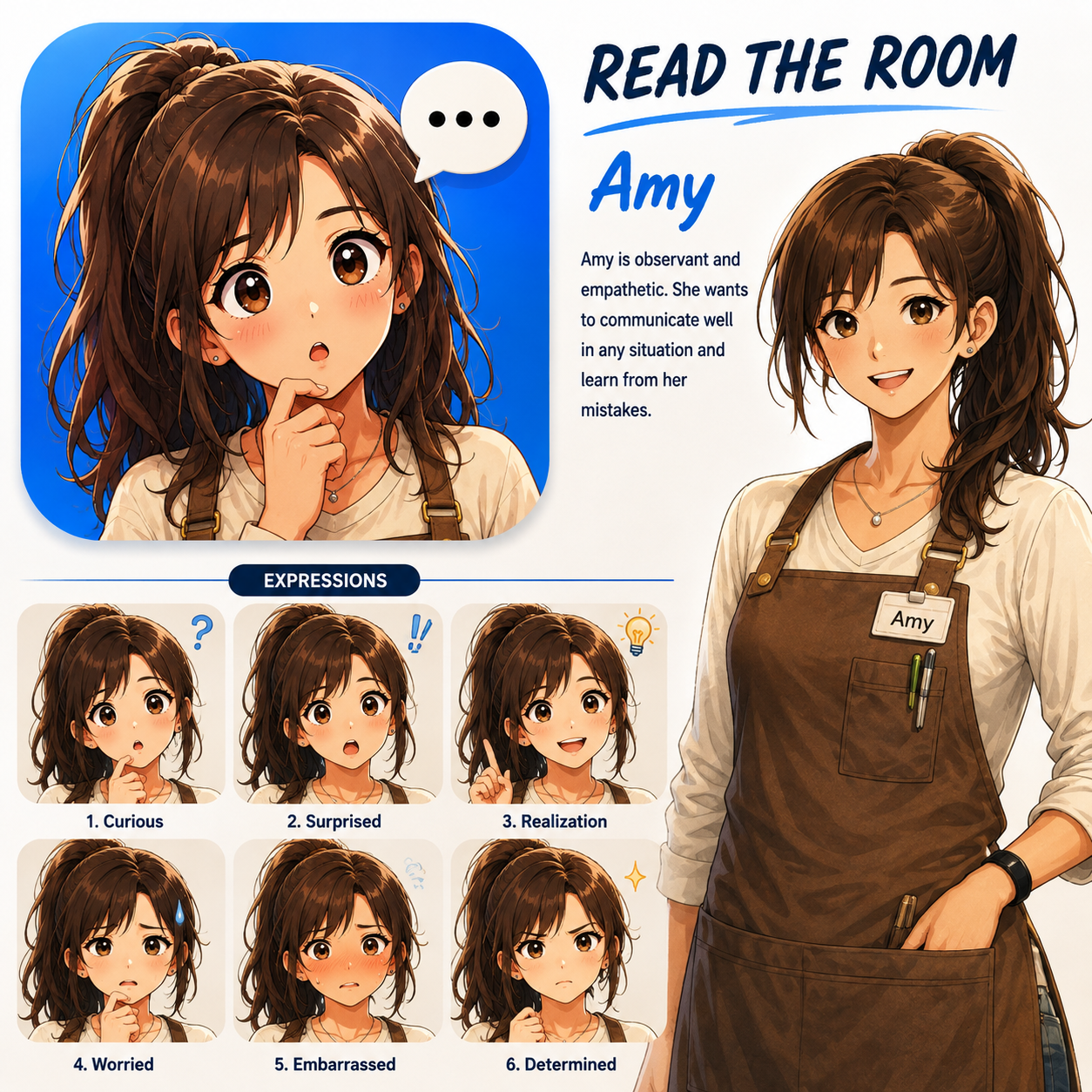 Amy character profile sheet
